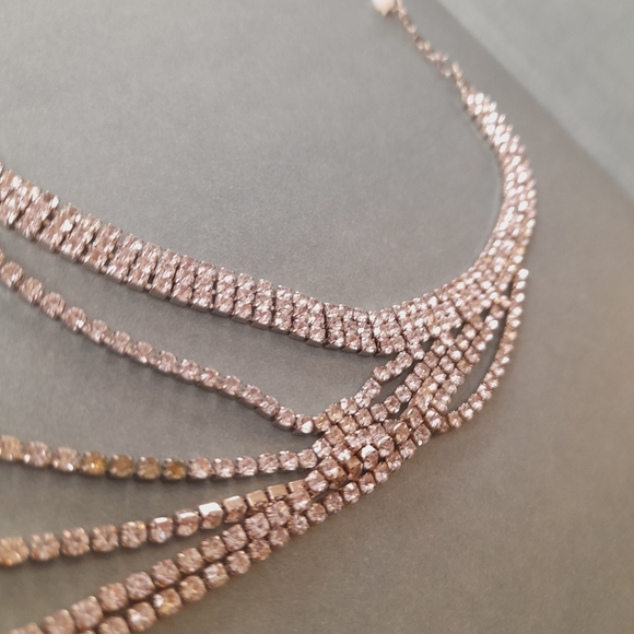 Multi Strand Rhinstone Neckalce - Picture 4 of 5